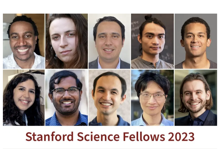 Portraits in a grid of all of the Stanford Science Fellows named in 2023.
